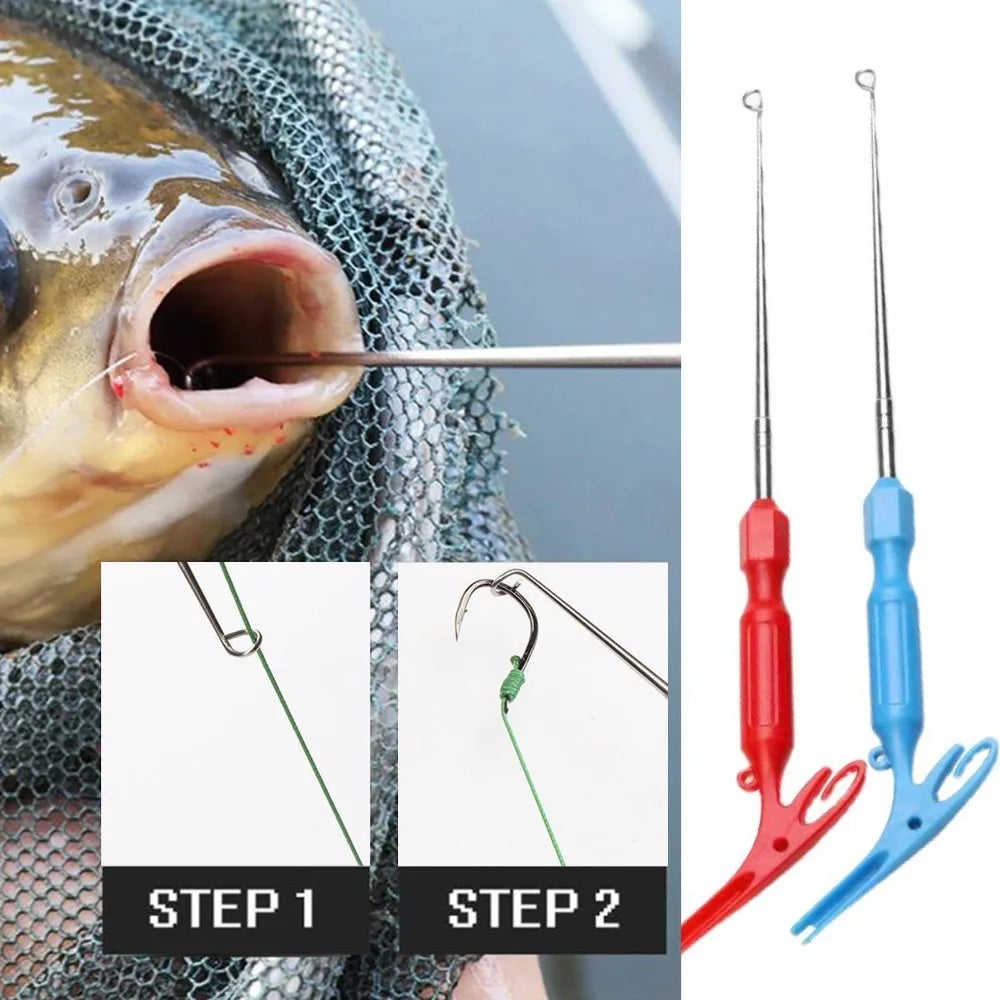 Fishing Hook Removal Tying Tools New 3 in 1 Security Extractor Tackle Disgorger Steel Fly Nail Knot Quick Knot Remover Tool