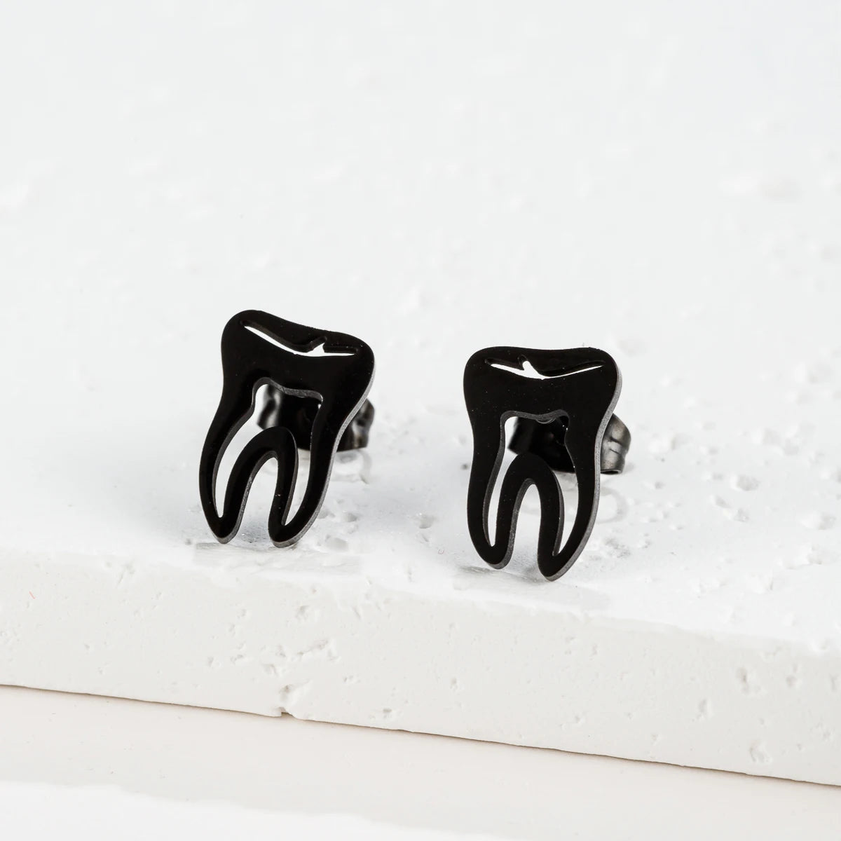 Punk Stainless Steel Dentist Tooth Stud Earrings For Women Doctor Nurse Tragus Piercing Earrings Jewelry Accessories Aretes