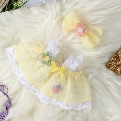 20cm Cotton Doll Clothes With Headwear Bow Headband Accessories Plush Dolls Dresses Skirt Decoration for EXO Idol Doll Access