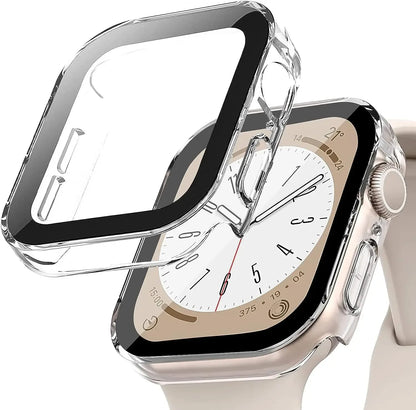 Tempered Glass+Cover For Apple Watch 11 10 9 8 7 46mm 42mm PC Bumper Screen Protector Case iWatch Series 7 6 5 4 SE3 44 40 45