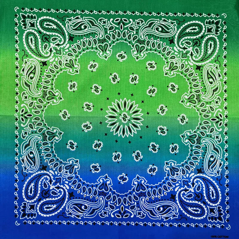 New Fashion Hip Hop 100% Cotton Bandana Square Scarf 55cm*55cm Black Red Paisley Headband Printed For Women/Men/Boys/Girls - 