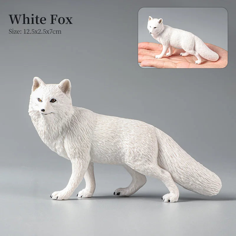 Montessori Wild Animals Model Toy Set - Lion Elephant Antelope Action Figures Miniature Zoo Figurines Educational Kids Gift -