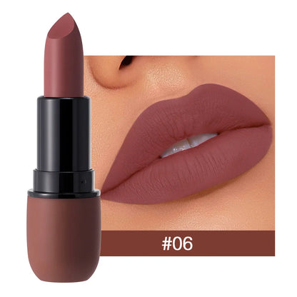 6-Color Matte Lipstick: Velvet Lip Color, Smooth, Waterproof, Long-Lasting Color Lip Makeup - Y0080-6