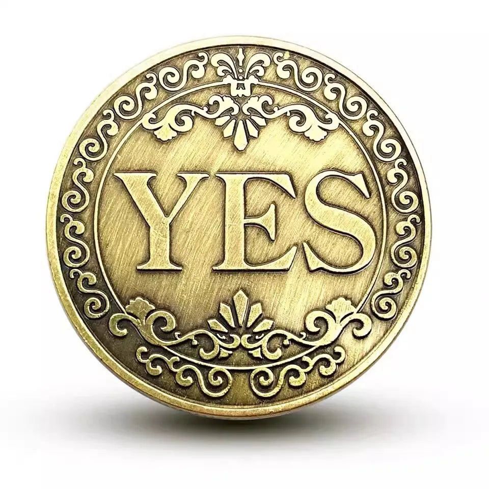 YES NO Decision Coins Magic Coin Collections Good Luck Vintage Antique Bronze Wish Lucky Coin US Coins Commemorative Gold Coi