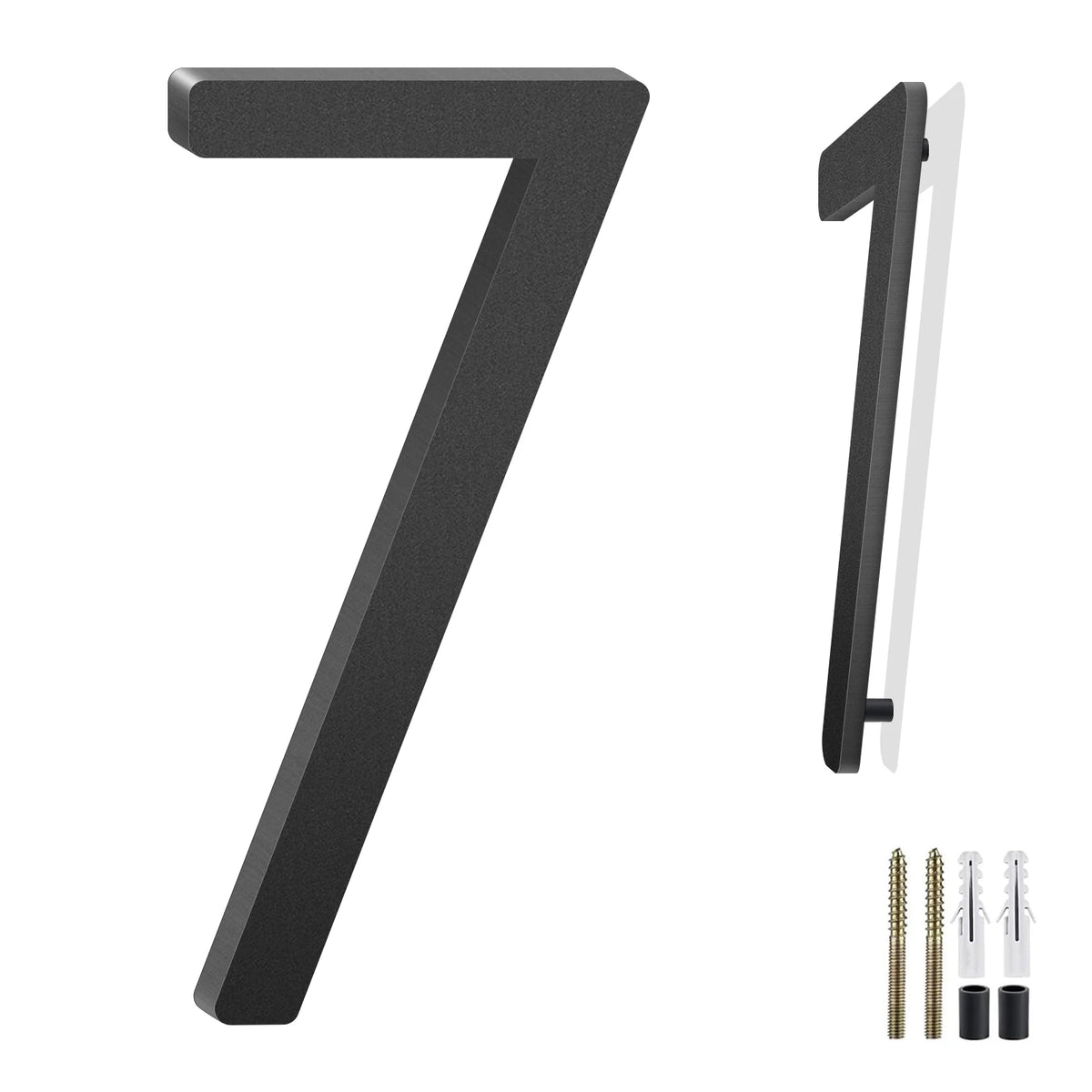 3-10 Inch Floating Aluminum House Address Numbers Letters, Modern Metal House Numbers for Outside, Black Metal Door Address L