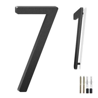 3-10 Inch Floating Aluminum House Address Numbers Letters, Modern Metal House Numbers for Outside, Black Metal Door Address L