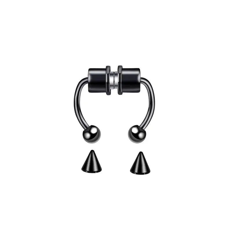 Women Fake Piercing Nose Ring Hoop Septum Non Piercing Nose Clip Rock HipHoop Stainless Steel Magnet Fashion Punk Body Jewelr