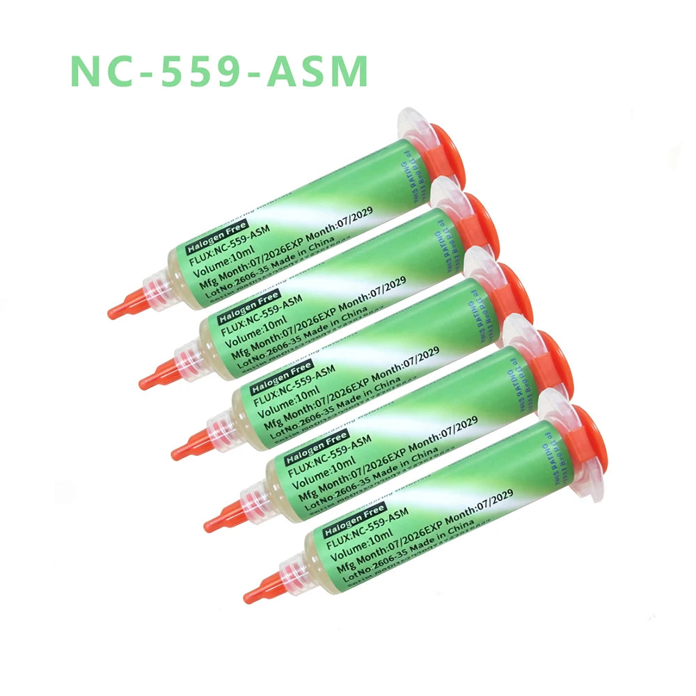 NC-559-ASM BGA PCB No-Clean Solder Paste Welding Advanced Oil Flux Grease 10cc Soldering Repair Paste