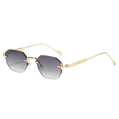 DDDLONG Retro Fashion Rimless Punk Y2k Sunglasses Women Men Sun Glasses Vintage UV400 Outdoor Shades D686 - Gradient Grey