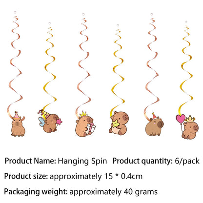 Birthday Decoration Capybara Birthday Invitation Card Cup Tablecloth Plate Napkin Poster Baby Shower Birthday Girl Party Favo