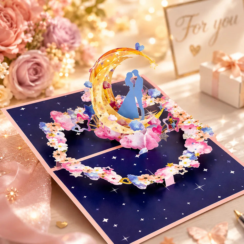 3D Pop Up Flower Greeting Cards Wedding Card Anniversary Thanksgiving Valentines Day Birthday Gift Thank You Card Handmade Ca
