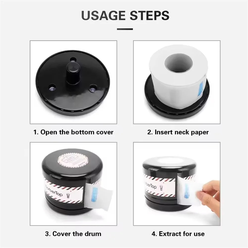 Professional Hair Neck Strip Paper Case Barber Neck Paper Roll Holder Disposable Tissue Collar Tape Box Hairdressing Accessor