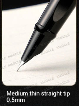 Luxury Metal Black Fountain Pen Nib 0.28/0.38/0.5/0.7/1mm Calligraphy Writing Pen Office Business School Stationery Supplies 