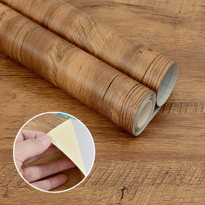 55cm Wide Wood Grain Vinyl Wallpaper for Door Wardrobe Cupboard Table Furniture Waterproof Self Adhesive Stickers Home Decor 