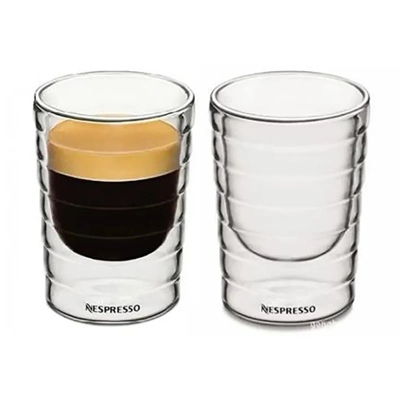 Nespresso Coffee Mug Heat Resistant Double Wall Tea Glass Cup Beer Coffee Handmade Creative Cold Beverage Transparent Drinkwa