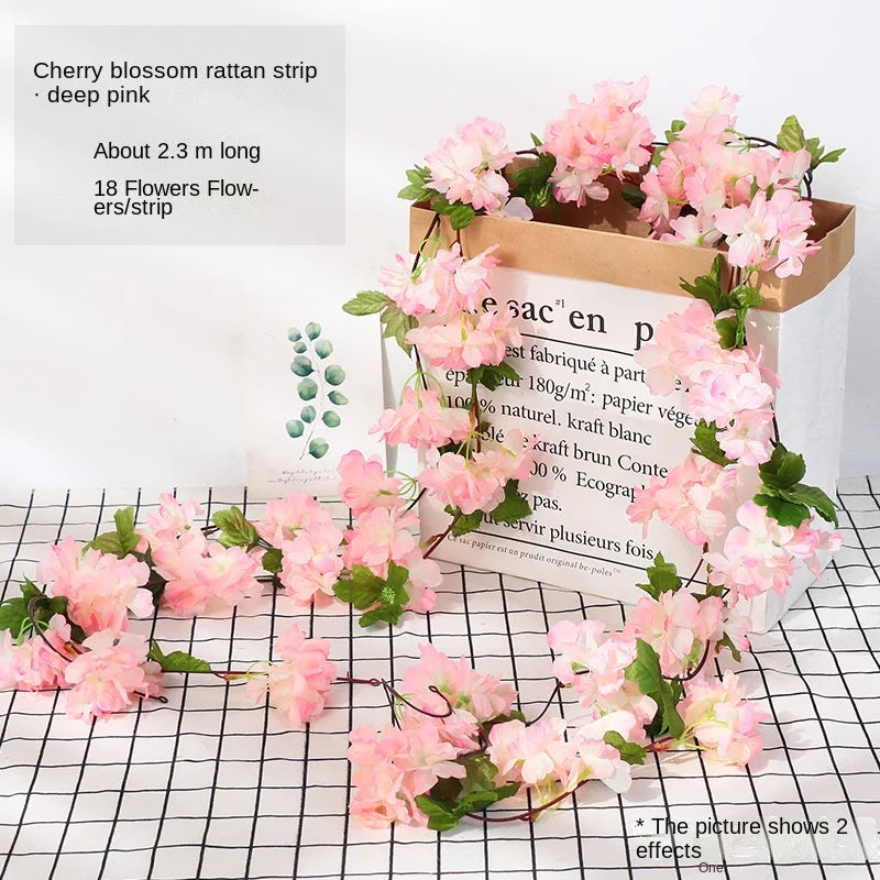 7ft 2m Flower String Artificial Wisteria Vine Garland Plants Foliage Outdoor Home Trailing Flower Fake Flower Hanging Wall De