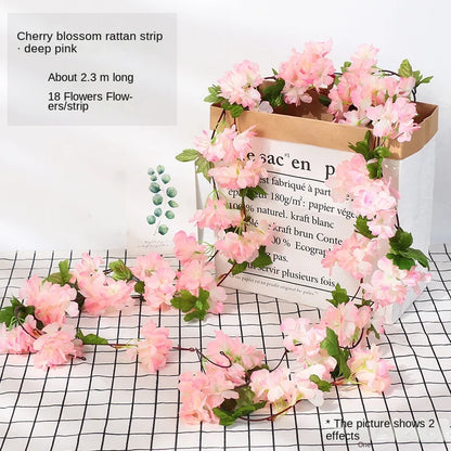 7ft 2m Flower String Artificial Wisteria Vine Garland Plants Foliage Outdoor Home Trailing Flower Fake Flower Hanging Wall De