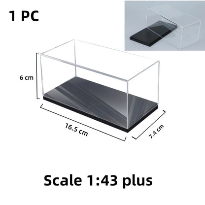 Scale 1/64 1/43 1/32 1/24 1/18 Clear Acrylic Display Box Case for Car Model Dust Cover Pre Made Box Diecast Professional Stor