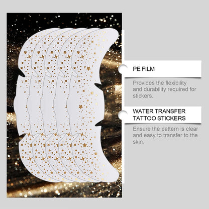 1/5pcs Metallic Golden Silver Fake Freckles Shiny Glitter Star Temporary Tattoo Stickers For Women Face Makeup Patches Decora