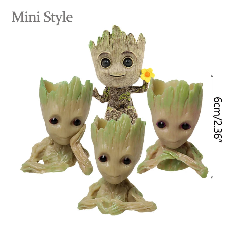 Desktop Decor Mini Anime Figurine Tree Man Miniature Model Cute Groot Doll Toy Home Accessories Ornament Handicraft Gifts