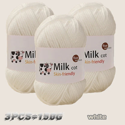 150g milk yarn handmade medium coarse DIY weaving yarn ball for knitting sweaters, hats, scarves and other clothing - 19