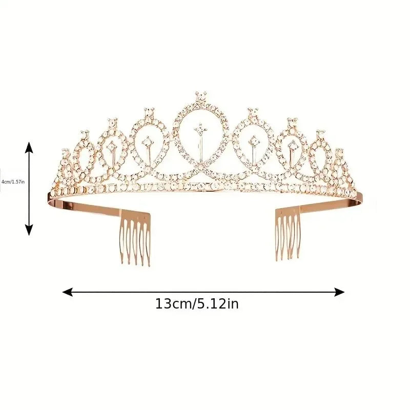 Bling Rhinestone Crystal Crown Tiara Birthday Anniversary Decoration Happy 18 21 30 40 50th Birthday Satin Sash Party Supplie