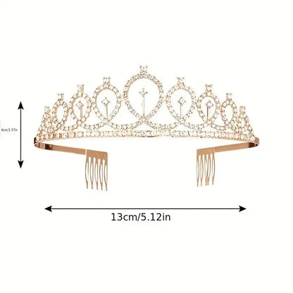 Bling Rhinestone Crystal Crown Tiara Birthday Anniversary Decoration Happy 18 21 30 40 50th Birthday Satin Sash Party Supplie
