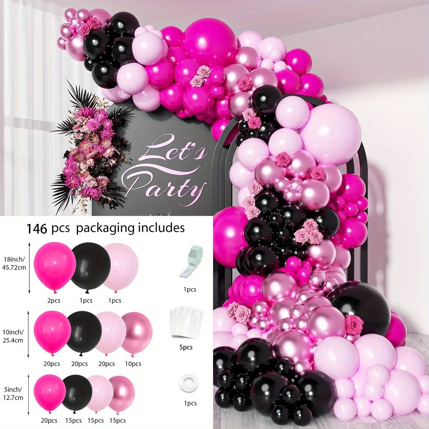 113PCS Balloon Garland Arch Set Wedding Birthday Party Anniversary Decoration Indoor and Outdoor Decoration