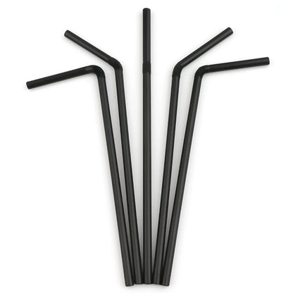 50-1000Pcs Drinking Straws Colorful & Black Rietjes Flexible Wedding Party Supplies Drinking Straws Kitchen