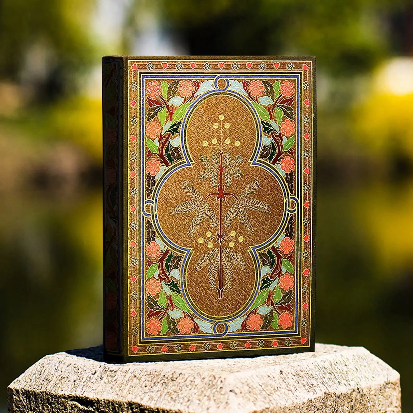 256-Page Vintage Floral Journal - Gold Foil Hardcover Diary with Bookmark, Butterfly Colored Pages, Luxury Travel Notebook&Gi