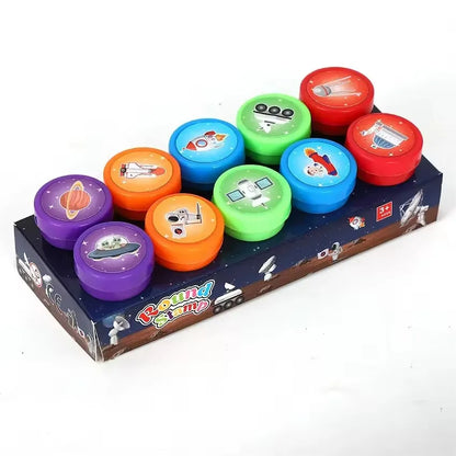 10pcs Assorted Stamps for Self-ink Stamps Toy Stamps Smiley Face Seal Scrapbooking DIY Painting Photo Album Decoration - 10pc