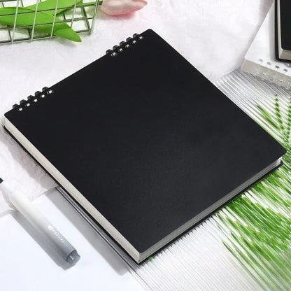 Grid Notepad B5 Sketch Book Notebooks Leaf Notebook Diary Flip Stationery Journal Writing Pads Office School Supplies - black