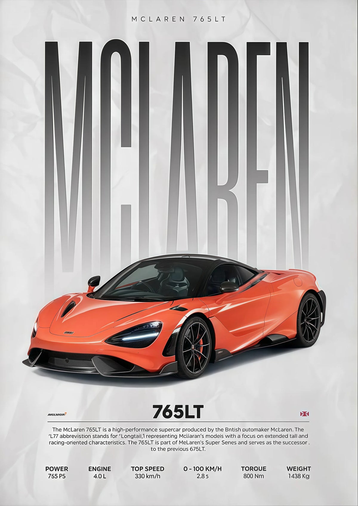 Modern Famous Cars W16 750S Canvas Painting Wall Art Fashion Luxury Sports Car Poster Prints For Living Room Home Decor Gift 