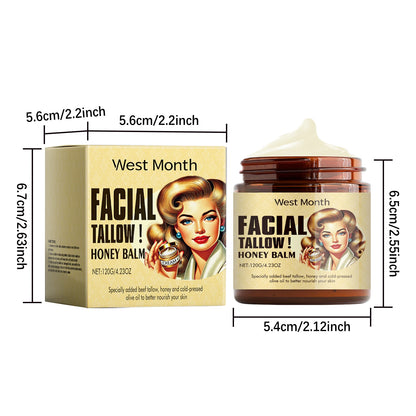 Beef Tallow Face Cream Lasting Moisturizing Soothing Facial Skin Firming Increase Facial Elasticity Nourishing Smooth Skin Ca