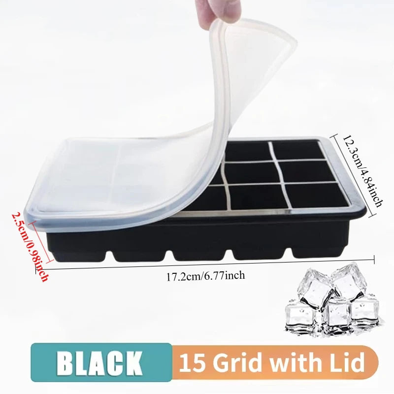 4/6/8/15Grids Silicone Ice Cube Molds Spherical Ice Molds Reusable Whiskey Ice Cube Molds Cocktail Freezer DIY Homemade Barwa