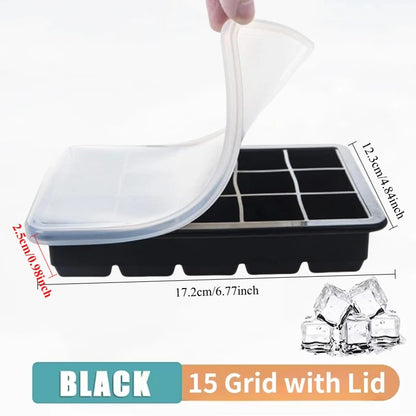 4/6/8/15Grids Silicone Ice Cube Molds Spherical Ice Molds Reusable Whiskey Ice Cube Molds Cocktail Freezer DIY Homemade Barwa