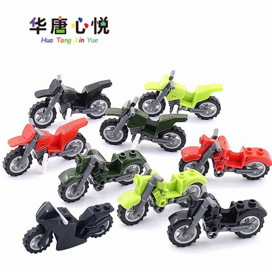 Military Weapon Motorcycle Many Colors Toys For Children Accessories War II Transportation Facility Militaries Compatible Blo