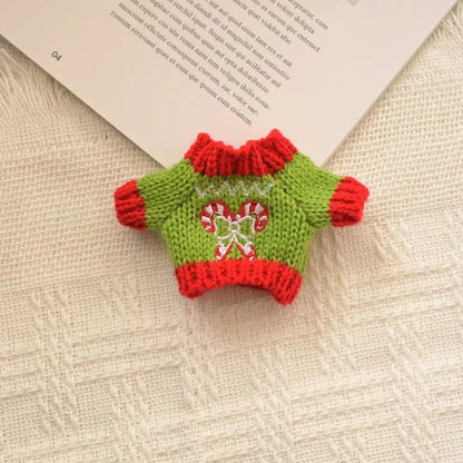 17cm Cute Mini Plush Doll'S Clothes Outfit Accessories For Korea Kpop Exo Labubu Idol Dolls Christmas Knitted Sweater Kid Gif