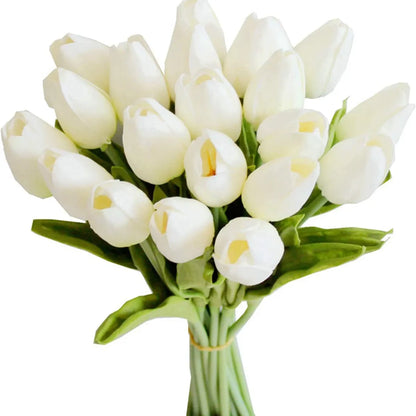 10Pcs Artificial Flower Realistic Touch Tulip Scrapbooking Vase Home Decor Wedding Garden Arch Garland Mother's Day Bouquet d