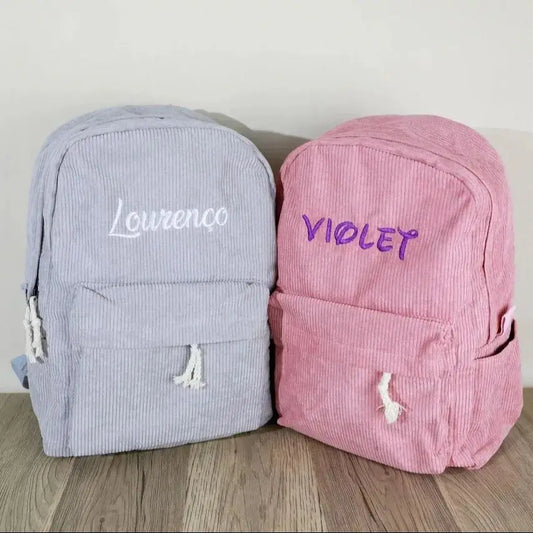 Kids School Bag Personalized Toddler Backpack Embroidered Name Child Corduroy Backpack Birthday Gift Laptop Bag Back to Schoo