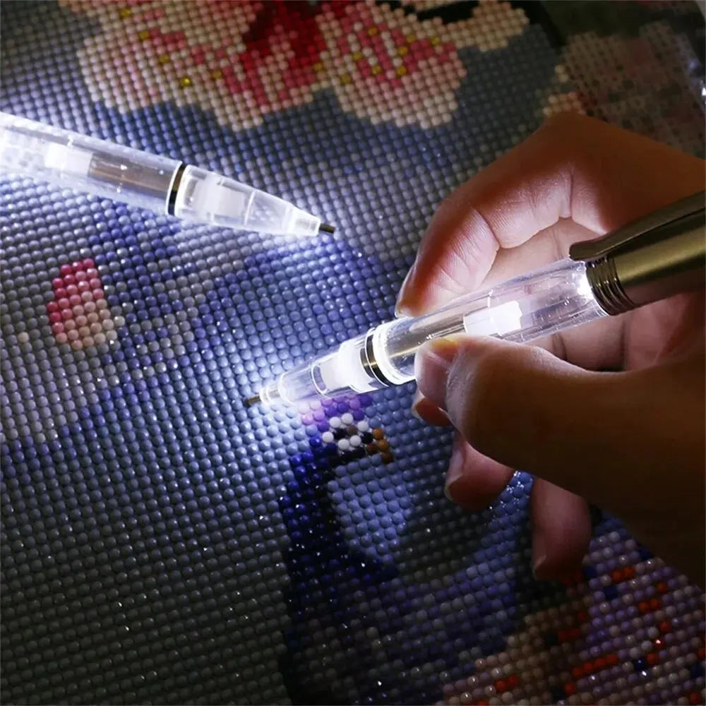 LED DIY Diamond Painting Pen with Light Illumination Drill Art Lighted Pen Applicator Bead Accessories Lighting Tool Accessor