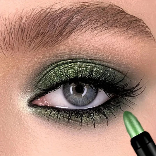 10pcs Pearlescent Eyeshadow Sticks High Pigmented Eyeshadow Pencil Glitter Waterproof Long-Lasting Eye Makeup Non-Smudged