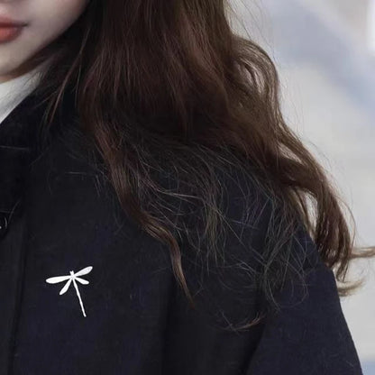 LATS Vintage Silver Color Dragonfly Brooches for Women Fashion Insect Brooch Pins Coat Accessories Animal Jewelry Gifts