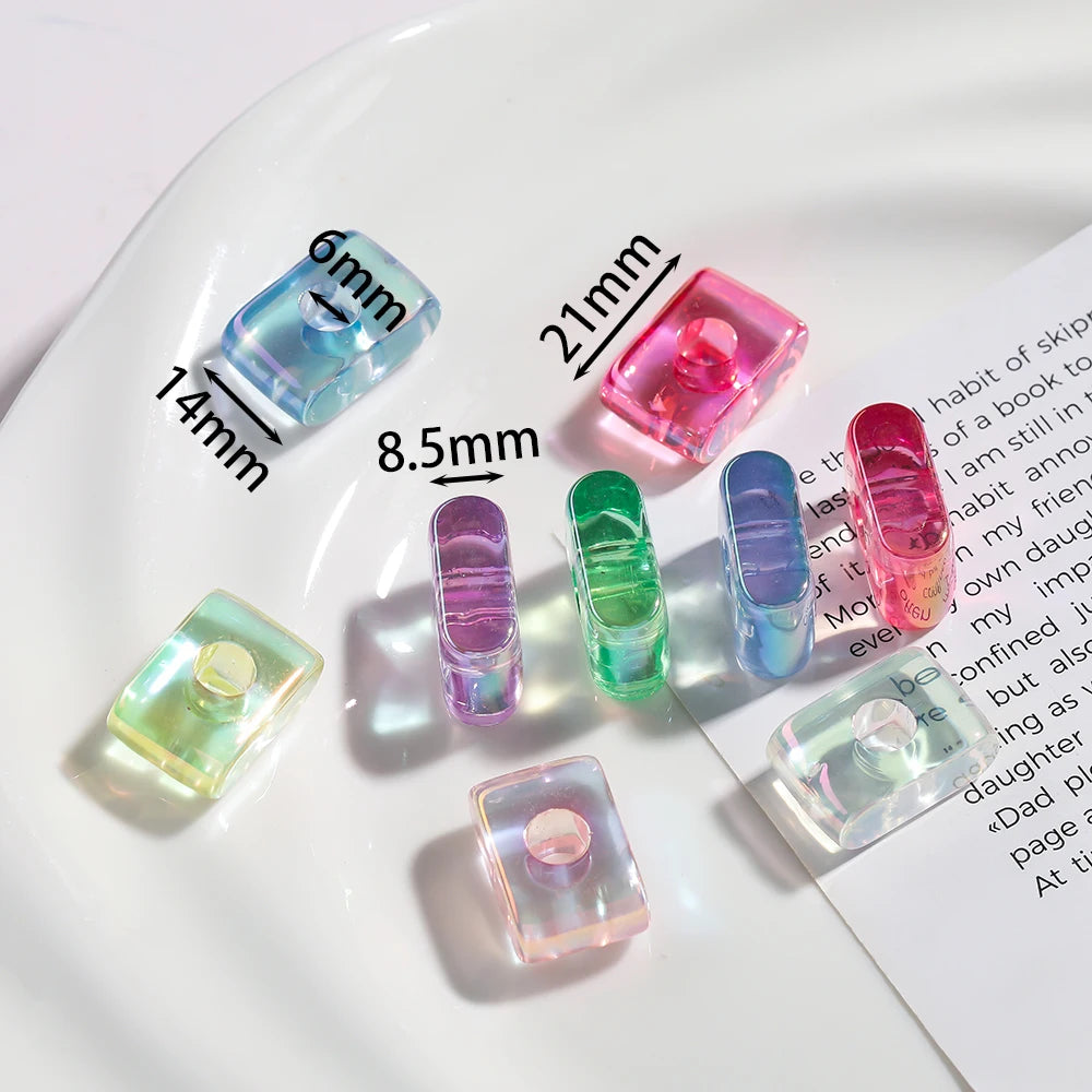 5pcs/lot Multicolour Random Letter Beads Acrylic Transparent Alphabet Bead For Jewelry Making DIY Necklace Keychain Accessori