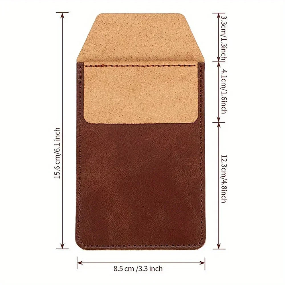 1PC Pocket Protector Leather Pen Pouch Holder Organizer Handmade Pencil Pocket Holder for Lab Coat Shirt Note School Office