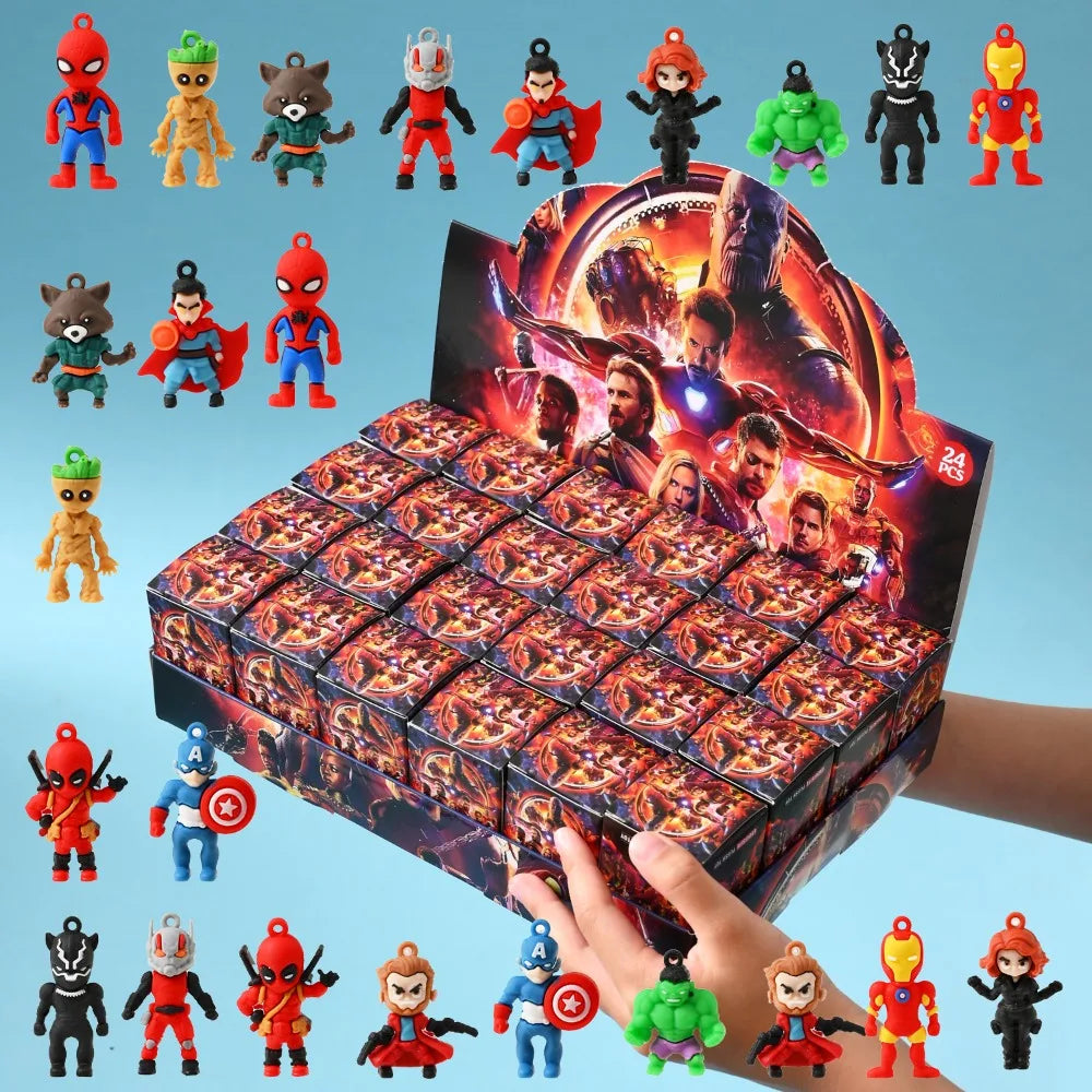 New 24pcs Marvel Spiderman Blind Box Toy Model Anime Action Figures Spider-Man Children'S Toys Decorationdolls Gifts