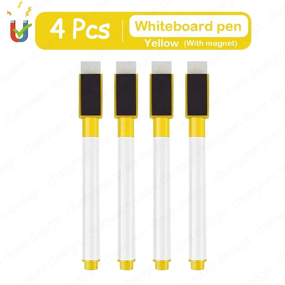 4/8Pcs Magnetic Erasable Whiteboard Pen Color Options Numbering Stationery Office Teaching Supplies for Blackboard Student No