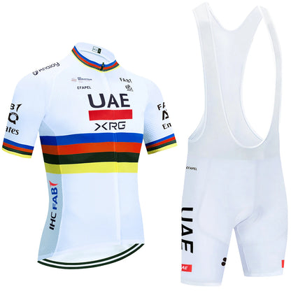 2026 New WHITE Cycling Jersey UAE Team Bike Jersey Shorts 10 Color Men Women Quick dry Ropa Ciclismo Pro Bicycle TShirt Cloth
