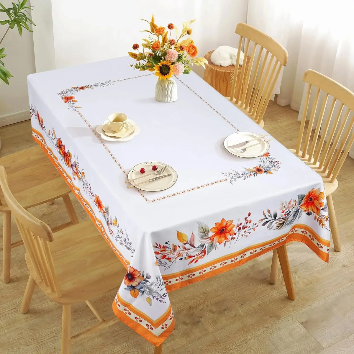 Autumn Maple Leaf Rectangle Tablecloth Table Decor Thanksgiving Waterproof Table Cloth for Wedding Party Thanksgiving Decorat