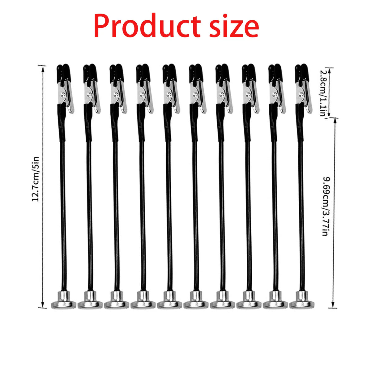 Rafford 12Pcs Bendable Model Painting Alligator Clip Sticks Rubber Tips + Metal Magnetic Base - for Airbrush, Hobby Model Par